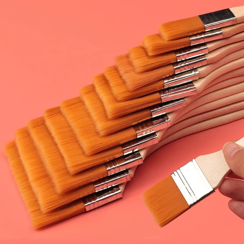 12 pennelli in nylon per grandi aree, pennelli per pittura a olio, macchie, trucioli per la casa, vernici, colla e strumenti per la pulizia del gesso