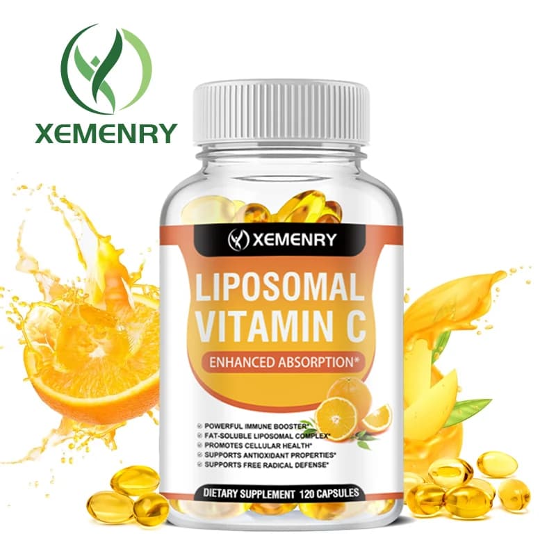 Capsule di vitamina C liposomale: vitamina C altamente assorbibile, solubile ai grassi, antiossidante, sistema immunitario e potenziatore del collagene