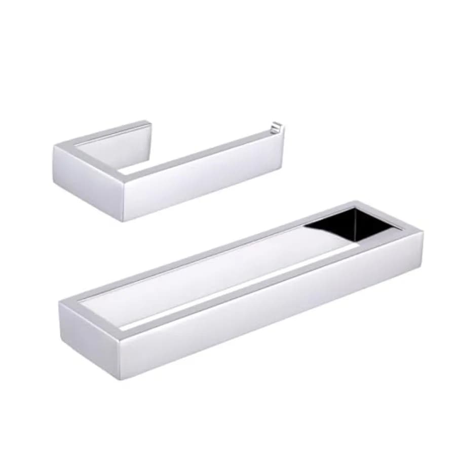 Set di accessori per il bagno in 2 pezzi, supporto per carta igienica in acciaio inossidabile SUS 304, portasciugamani da parete, finitura HG1708-2JG