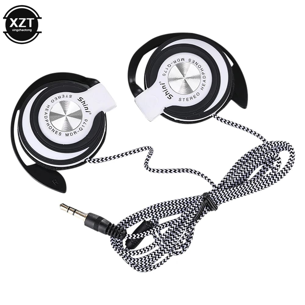 3.5mm wired headphones for heavy bass earphones with ear hook adjustable over ear ear music earphones for phone