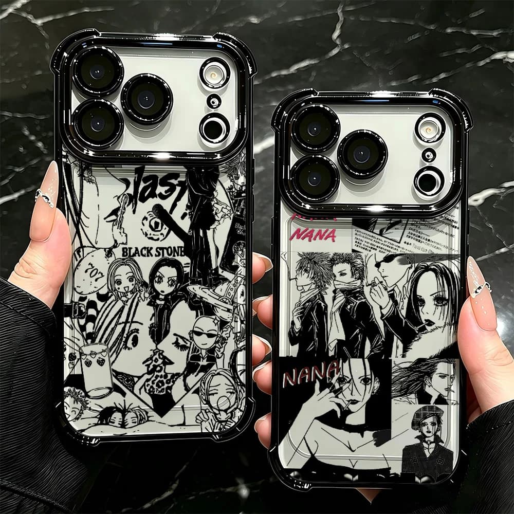 Plating Phone Case For iPhone 17 17e 16e 16 15 14 13 12 11 Pro Max Mini Air Plus Anti-Fall Airabag Cool Anime Nanas Osakis