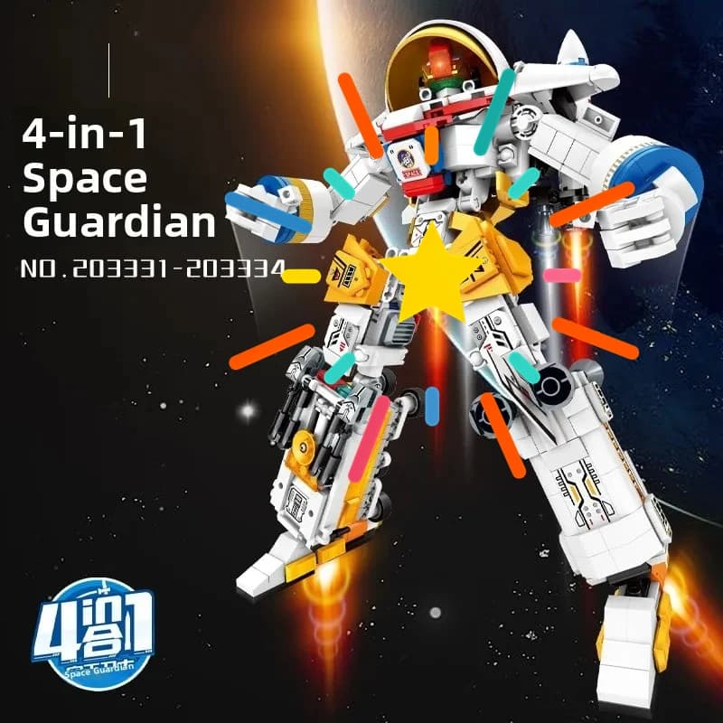 Robotic Astronaut Assembly Toy Set Boys Construction Building Blocks Transforming Combine Soldier Figure Magnetic Tile Model