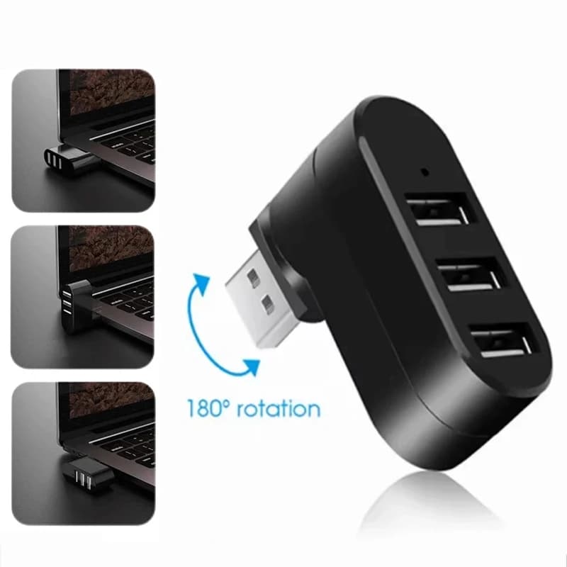 Hub USB 3.0 Adattatore Girevole ad Alta Velocità, Lettore di Chiavette USB, Splitter USB Tipo C a 4 Porte USB 2.0 per MacBook Pro, Laptop e Accessori PC