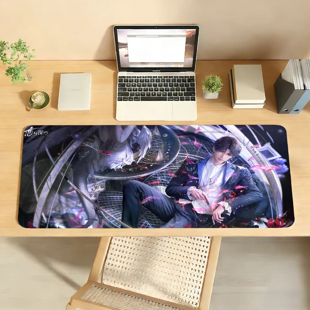 Love And Deepspace Rafayel Qi Yu Mouse Pad Anti-slip with lockable edge Accessories for PC and laptop Office Rubber Keyboard Game XXL DeskMat