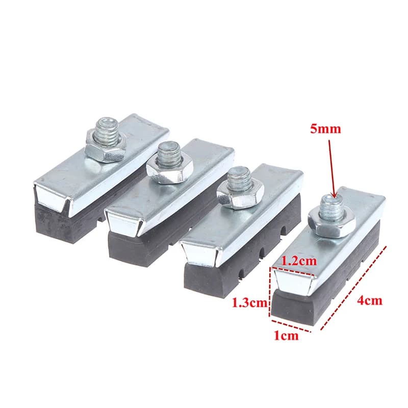 4Pcs Vintage Bike Brake Blocks For Classic Bike Cycle Bicycle Cycling Caliper V-Brake Pads Braking Shoes Holder Hot