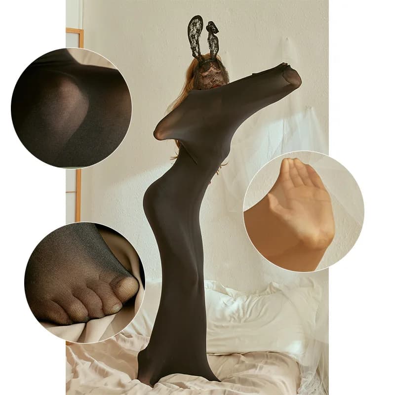 Calze a corpo intero attillate lucide a olio sacco a pelo mummia Bondage Pullover oleoso un pezzo collant Zentai All-inclusive