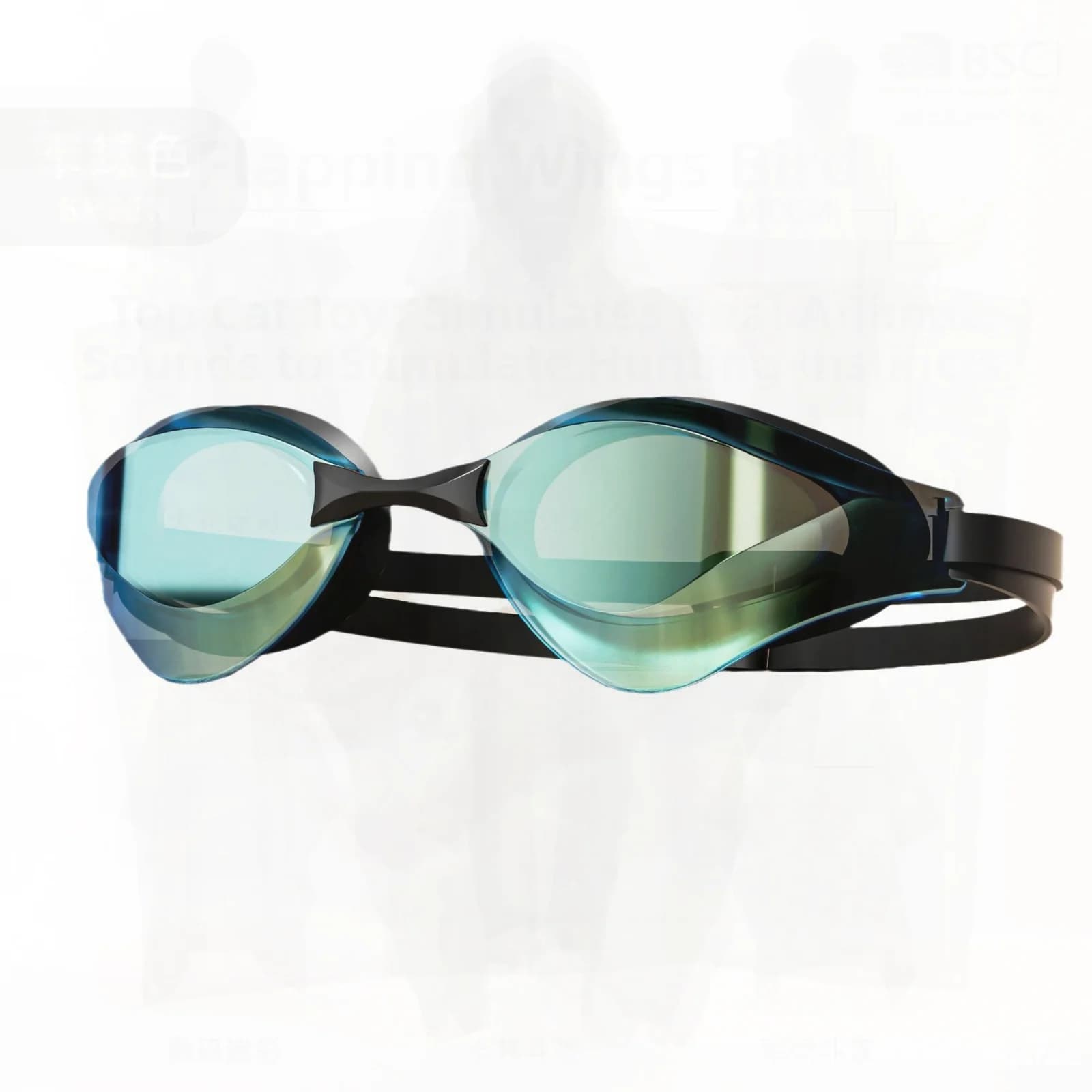 Yuke anti-fog swimwear for men and women Electrolytic flat light design with earplugs Glossy black/Bianco dazzling/ Red