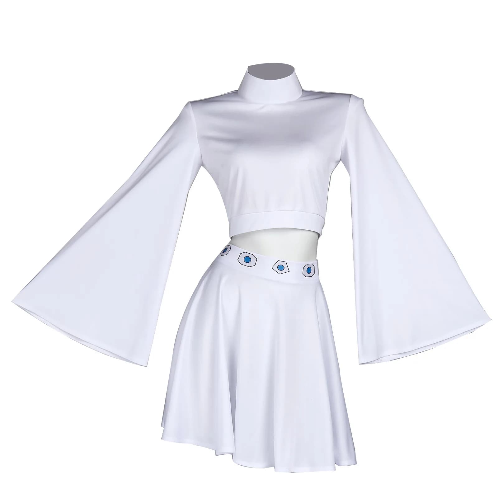 Leia Princess Costume for Adults, Cosplay Dress with Long Sleeves and Gonna for Halloween