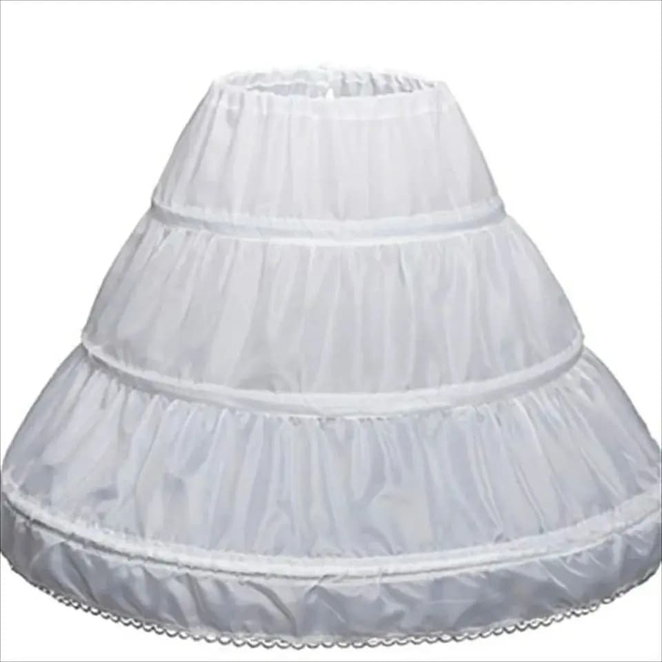 White underskirt for children A-Line 3 look for One layer of flowers Crinolina in lace Flower girl dress Subskirt