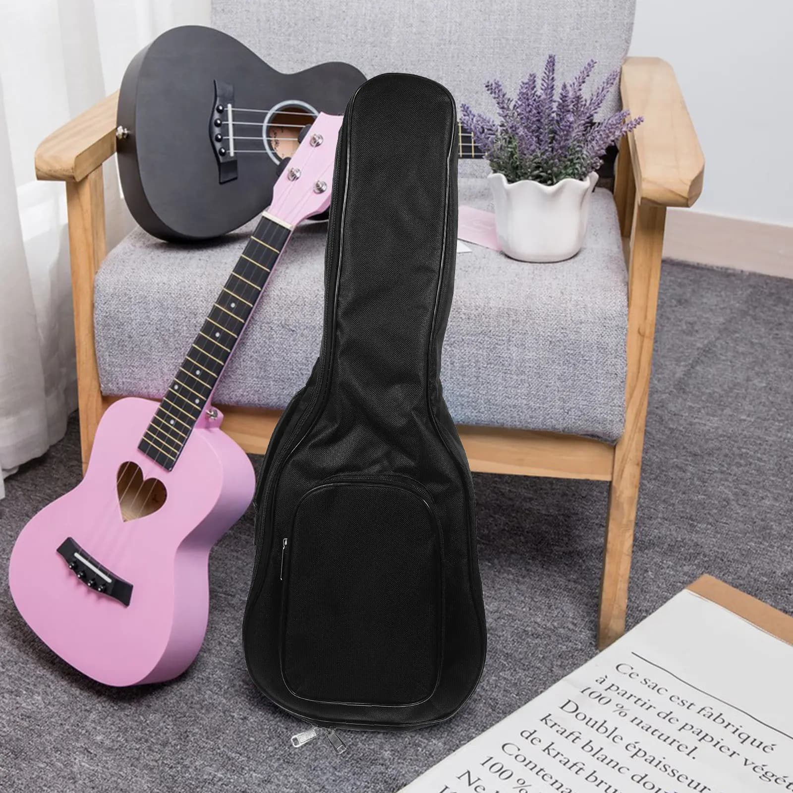 Borsa da trasporto professionale per ukulele, 1 pezzo, con imbottitura in spugna spessa, tracolla ventilata e impugnatura laterale, ideale per i viaggi