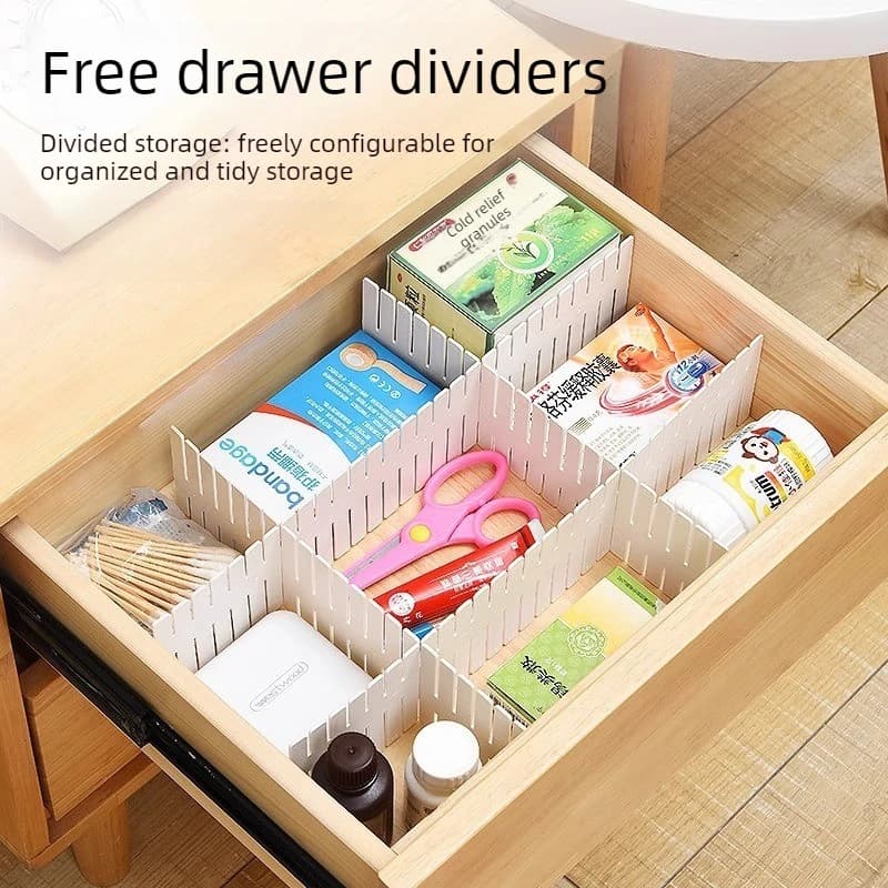 4pcs Plastic Drawer Divider Partition Board Free Combination Underwear Socks Storage Box Grid Organizer Household Goods