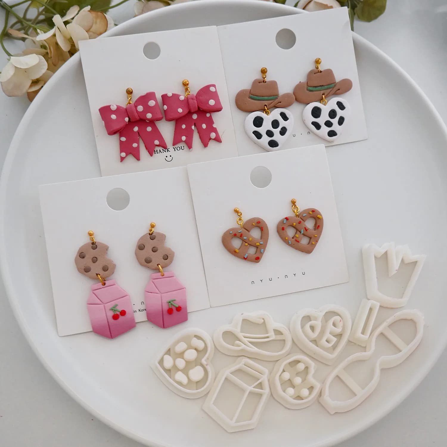 Taglierina per Fiocchi di San Valentino in Argilla Polimerica, Strumento per Modellare Orecchini e Ciondoli Fai da Te, Stampo per Taglio Gioielli, Utensile in Ceramica