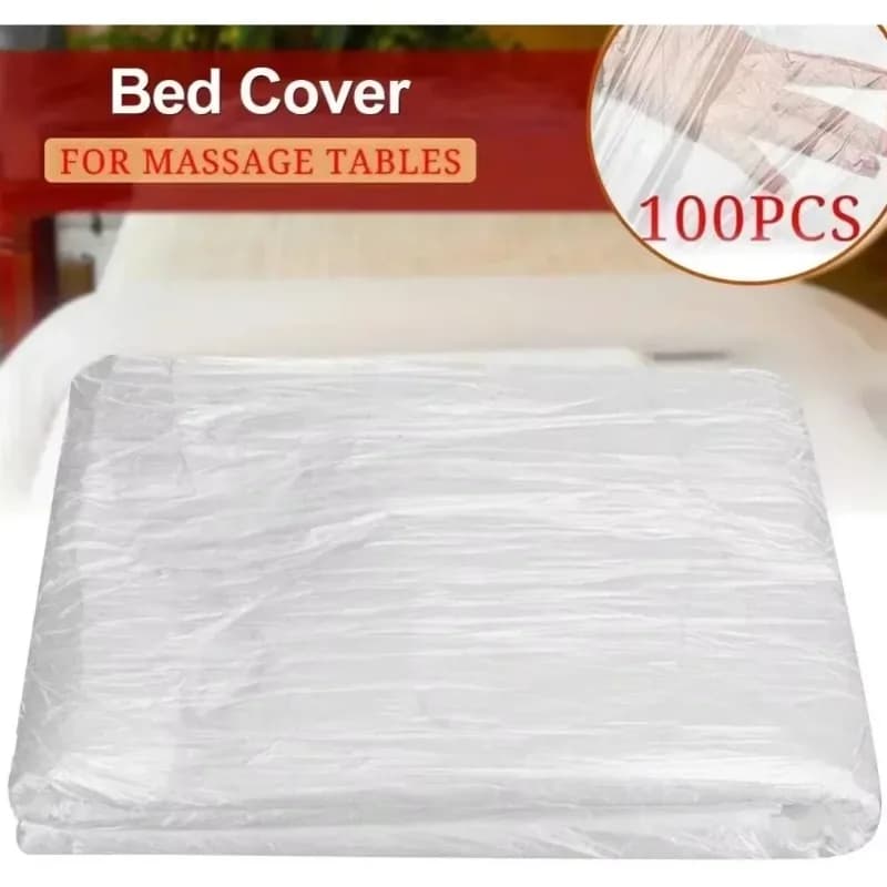 100 Pezzi di Lenzuola Trasparenti per Lettino da Massaggio SPA, Coperture Monouso in Plastica per Lettini Estetici, Teli Impermeabili