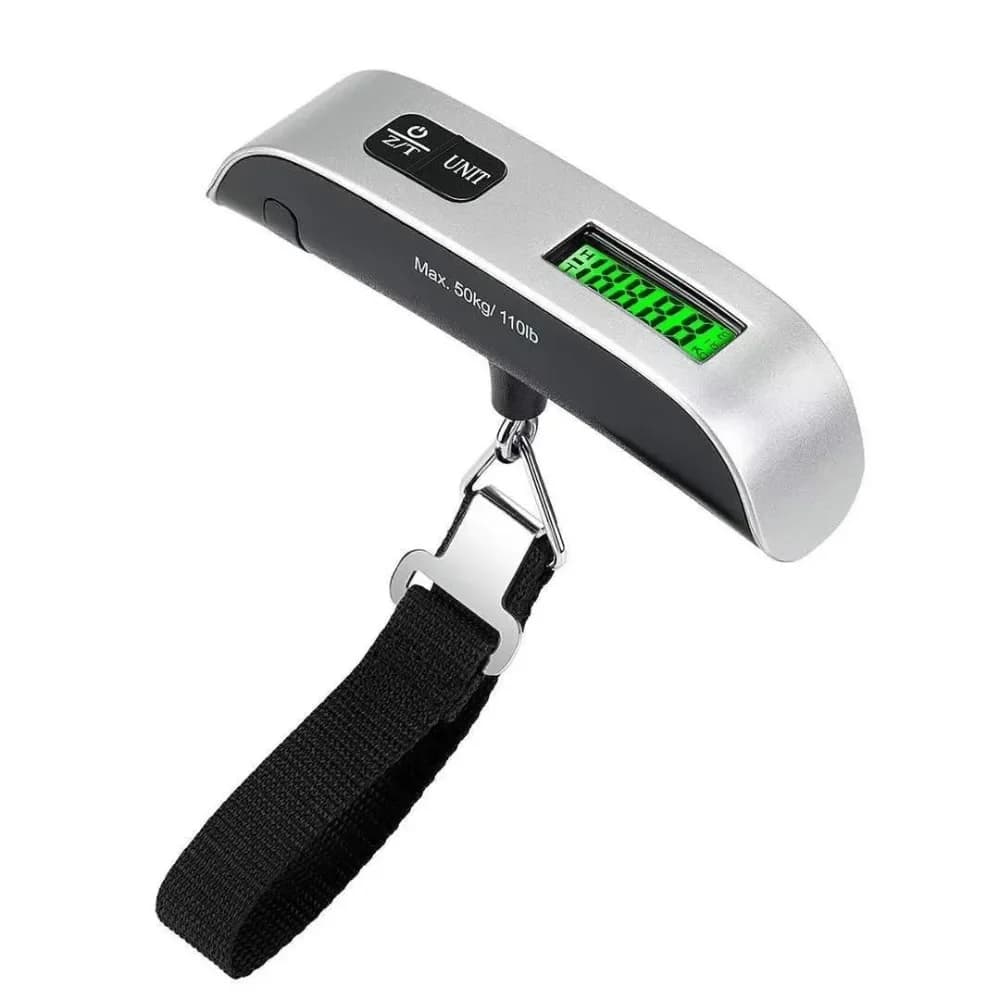 Bilancia Elettronica Portatile per Bagagli 50kg/110lb con Display LCD, Strumento per Pesare Valigie e Bagagli da Viaggio