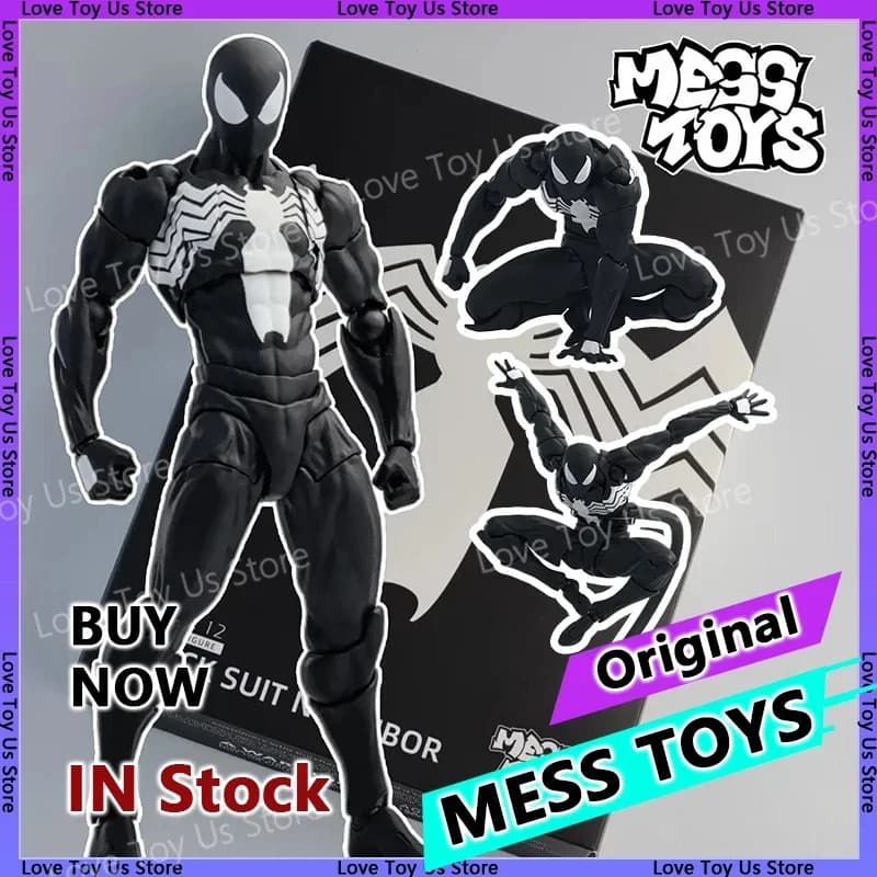 Original Mess Toys Spider-Man Symbiote Suit & Scarlet Spider Anime Action Figures - Set regalo da collezione
