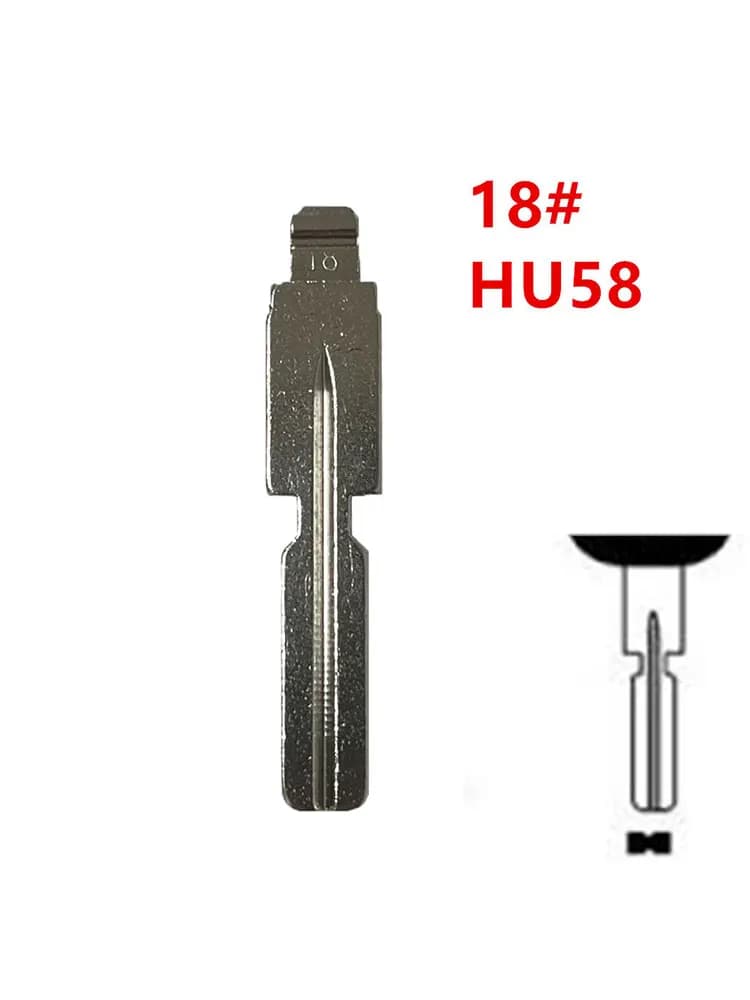 10 pezzi 18 # HU58 Chiave grezza non tagliata Flip Lama chiave in metallo per BMW per KD Keydiy Xhorse VVDI Telecomandi Chiave universale n. 18 Chiave vuota per auto
