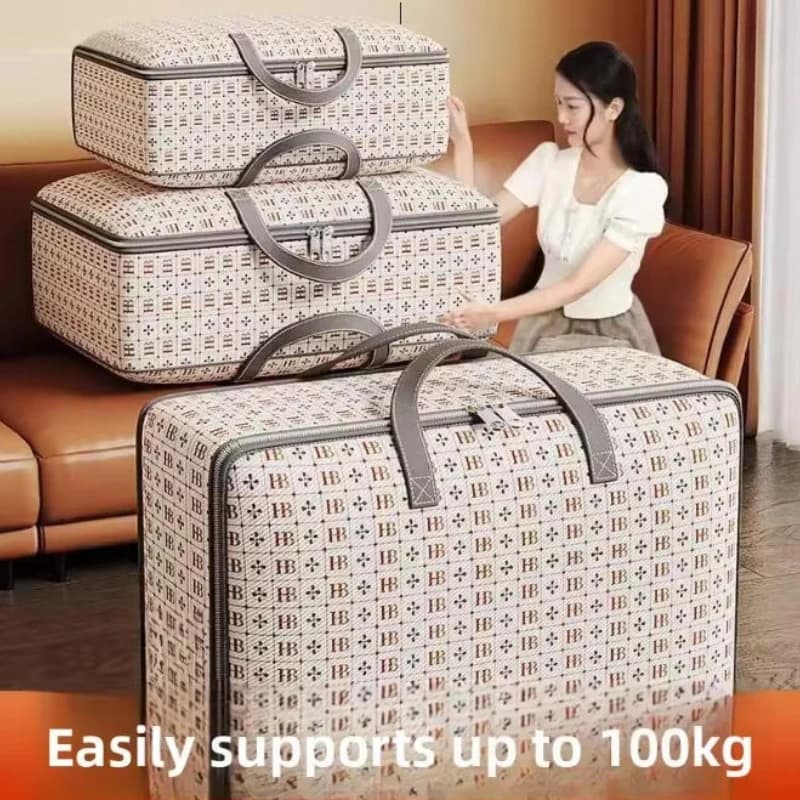 Borsa Organizer Extra Large per Vestiti con Manico Rinforzato, per Coperte, Piumoni, Lenzuola, Cuscini e Giocattoli