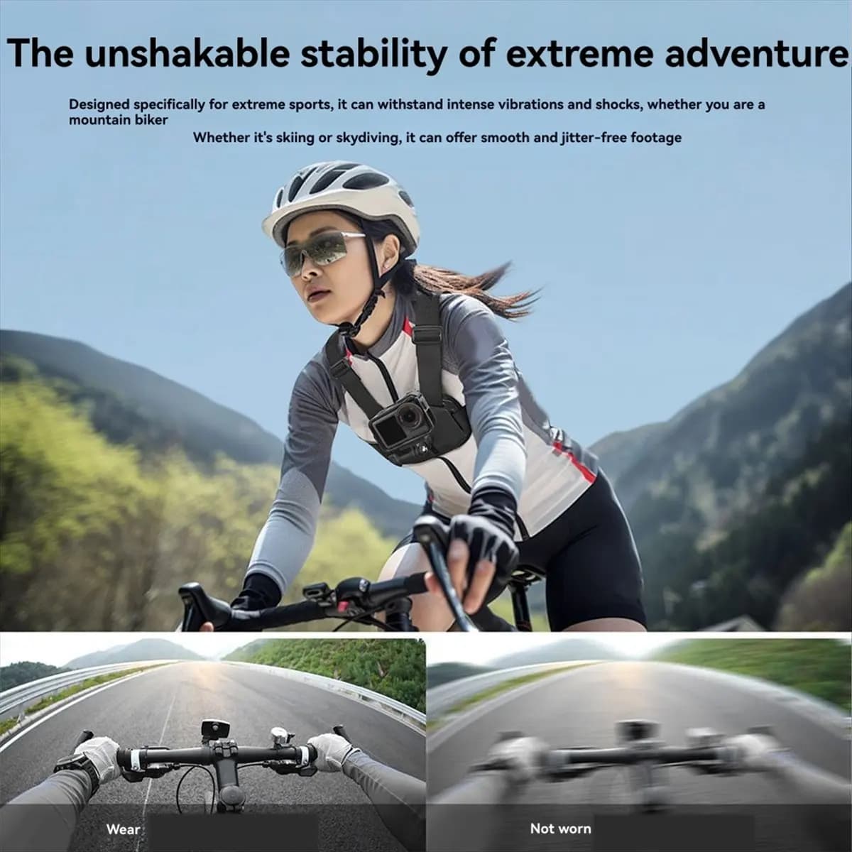 (ABDH) Insta360 X5 X4 X3 Ace Pro action camera chest strap support, compatible with GoPro Hero 13 12 11 10 9 8 DJI Osmo