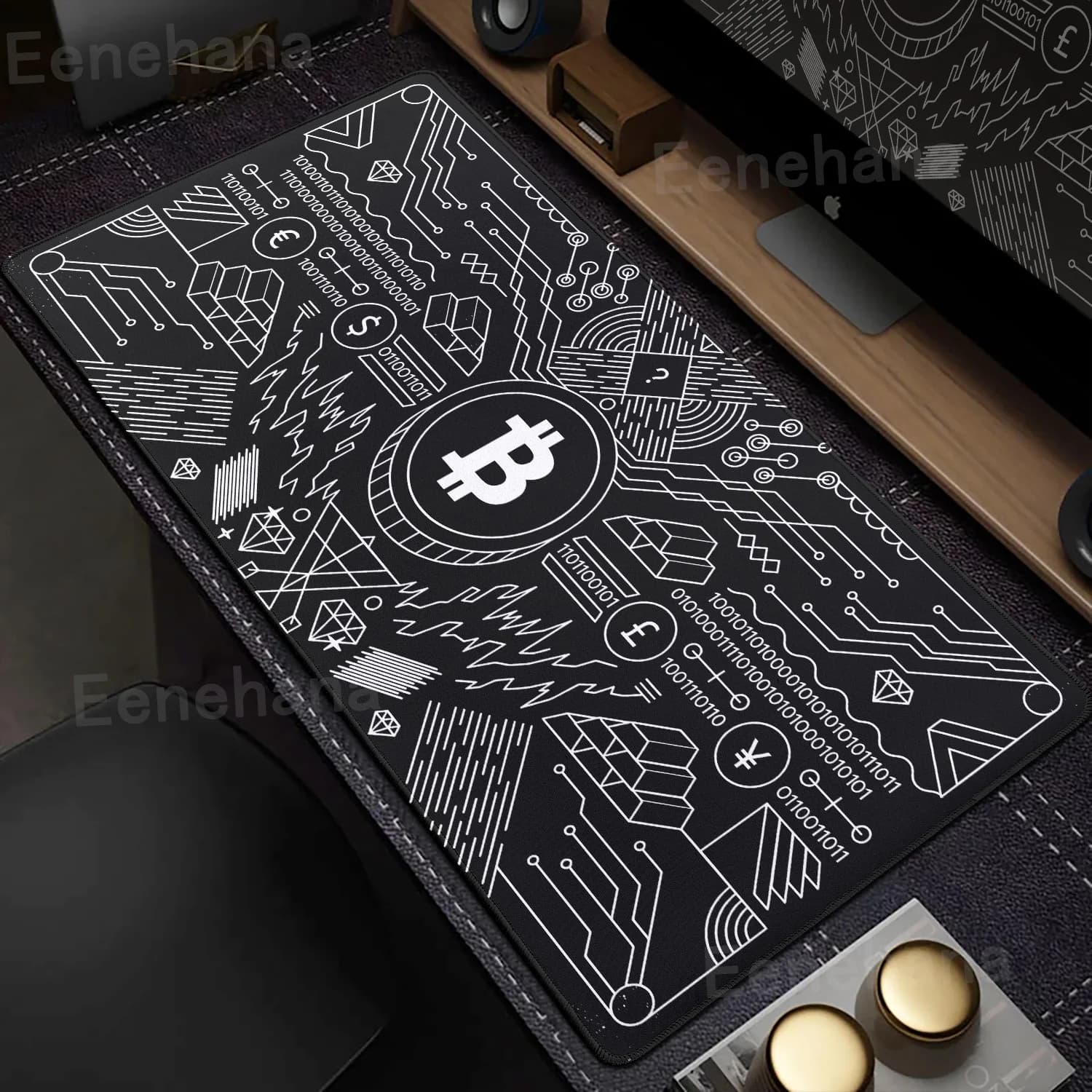 Nuovo Design laptop da gioco Bitcoin Mouse Pad valuta Mousepad Black Line tappetino per Mouse grande tappetino da scrivania in gomma naturale tappetini per PC Gamer