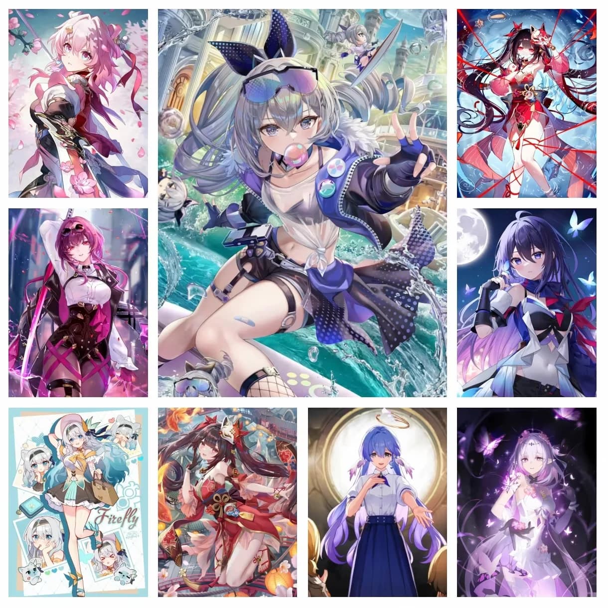 Kit di Pittura Diamante 5D Honkai Star Rail, Gioco Video con Personaggio Femminile, Kit Punto Croce, Quadro Ricamato, Mosaico per Decorazione Casa