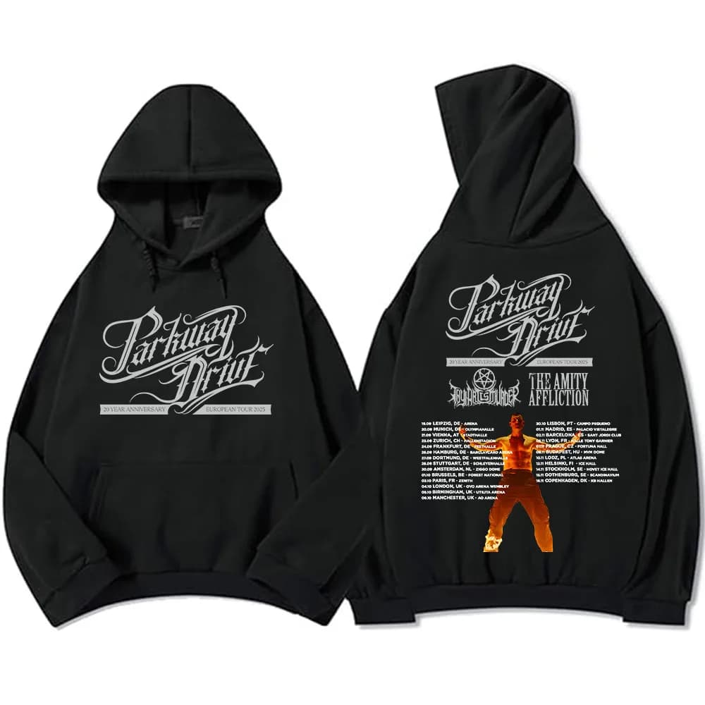 Parkway Drive 20 Year Anniversary European Tour 2025 Hoodies Rock Band Fashion Graphic Sweatshirts Winter Fleece Men Pullovers