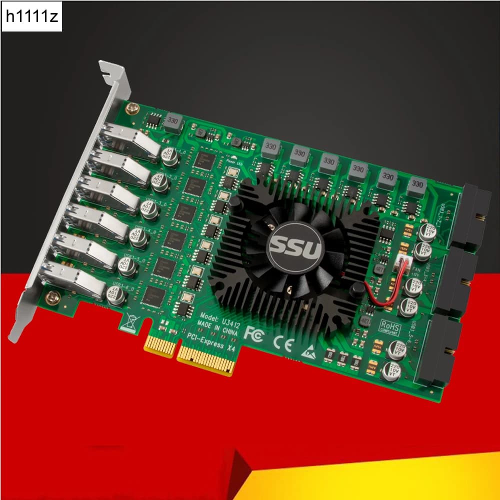 Adattatore PCI Express USB 3.0 scheda di espansione PCI e a 12 porte USB 3 scheda Controller PCIe x4 USB3 a 6 canali per acquisizione Video videocamera