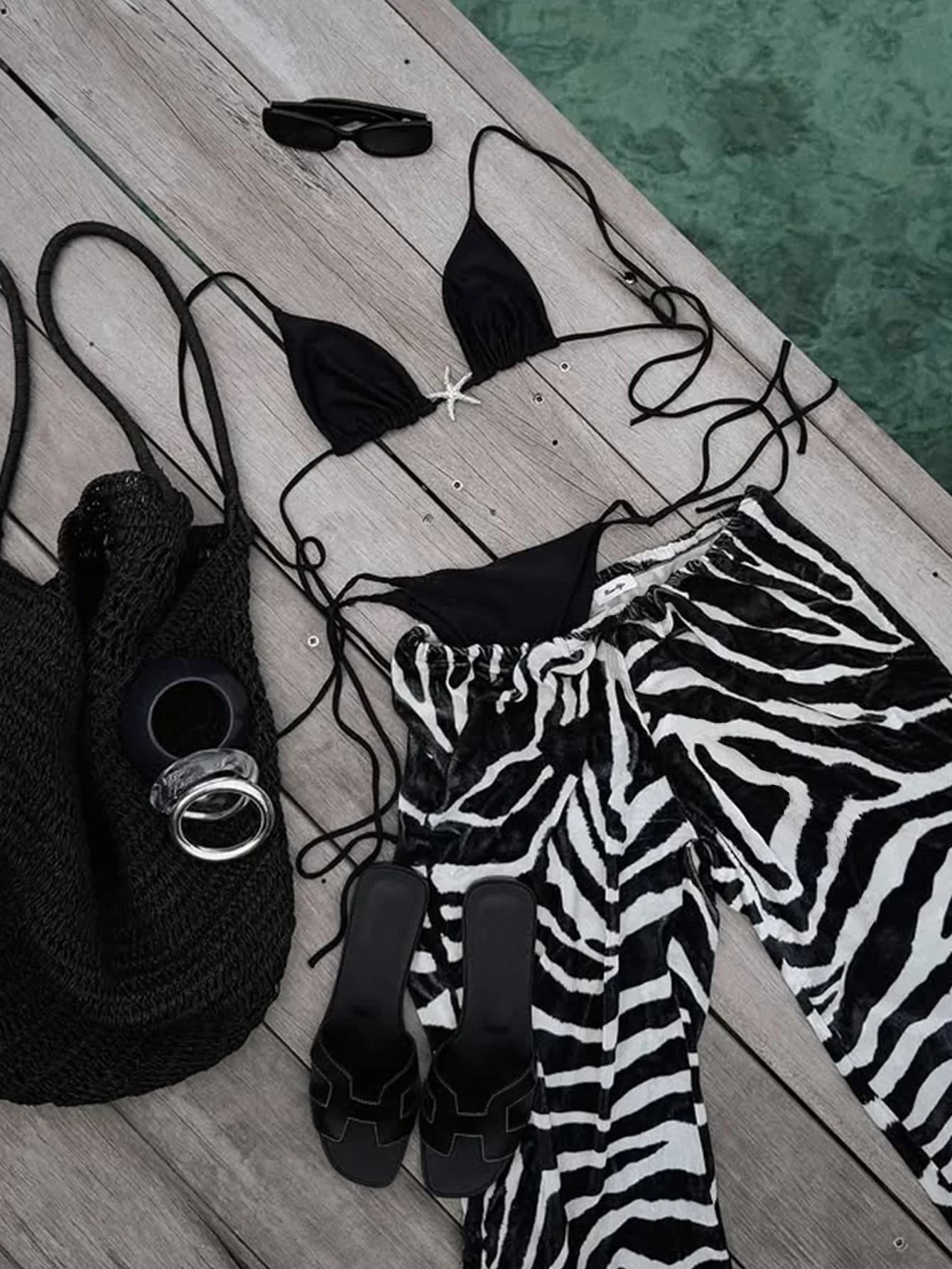 Bikini push up Nuovo costume da bagno a 3 pezzi 2025 Costume da bagno bikini sexy con pantaloni Costume da bagno scavato Costumi da bagno a vita bassa