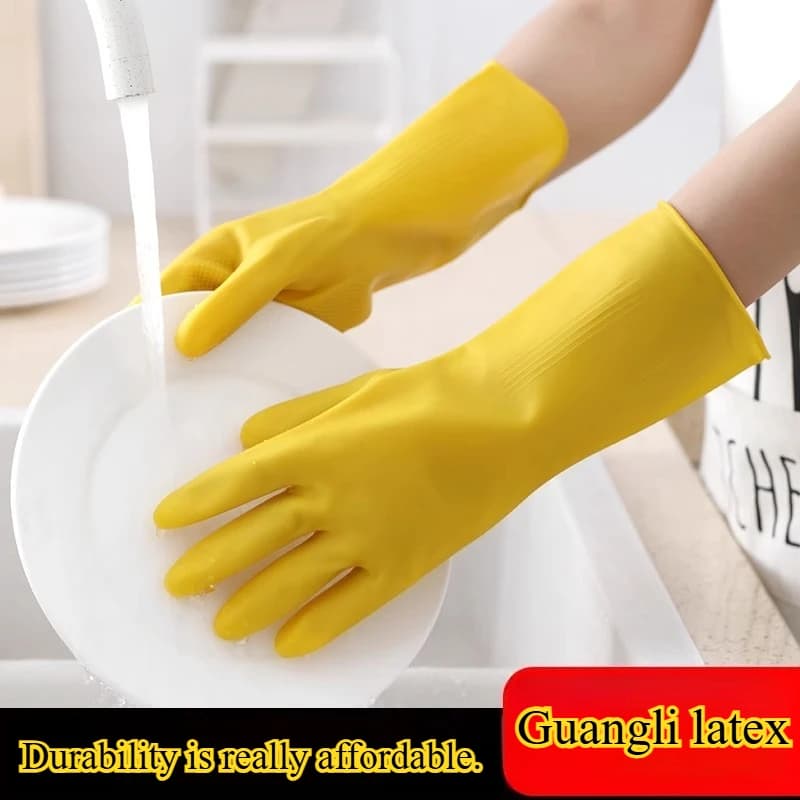 3 paia di guanti per la casa Cucina femminile per la pulizia Piatti Spazzola Ciotola Lattice di gomma Impermeabile e durevole.