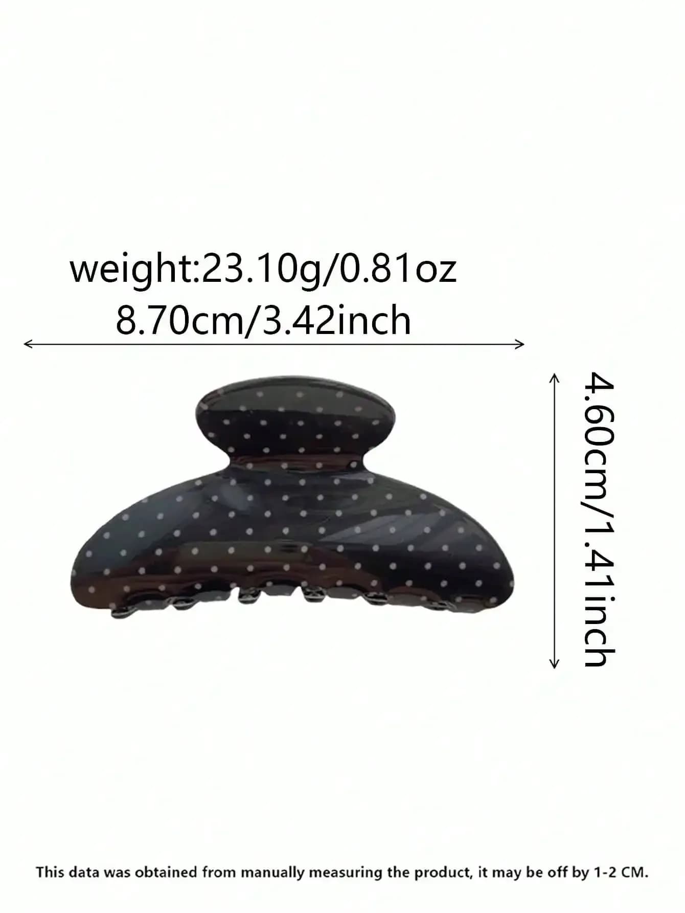 2 fermagli per capelli da donna con pois, in acrilico, a semicerchio, per acconciature a coda di cavallo, per uso quotidiano