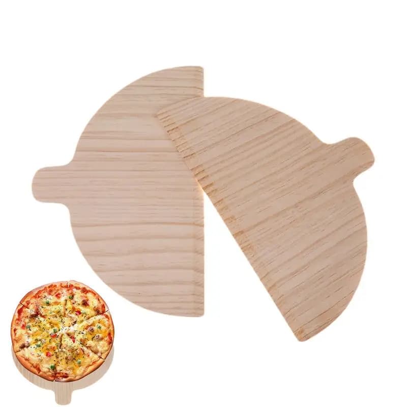 2 pezzi piatto da portata per pizza in legno buccia per pizza in legno padella per pizza portatile set di tavole per pizza semicircolari strumento da cucina multifunzionale