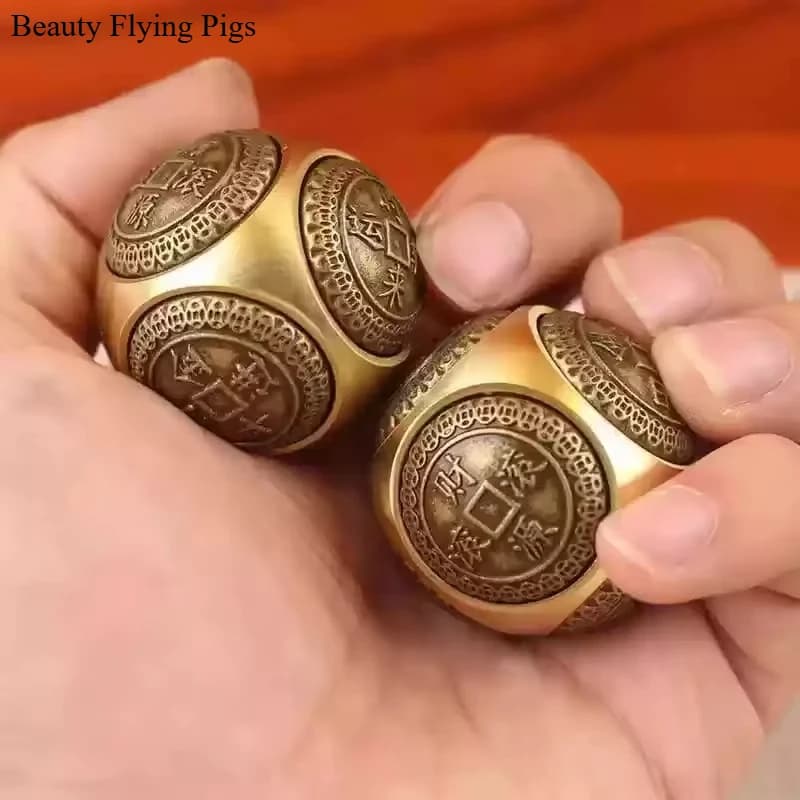 Giocattolo Fidget Spinner in rame Cubo antistress in ottone Cubo di decompressione a quattro monete a sei facce Regalo per giocattoli antistress per adulti