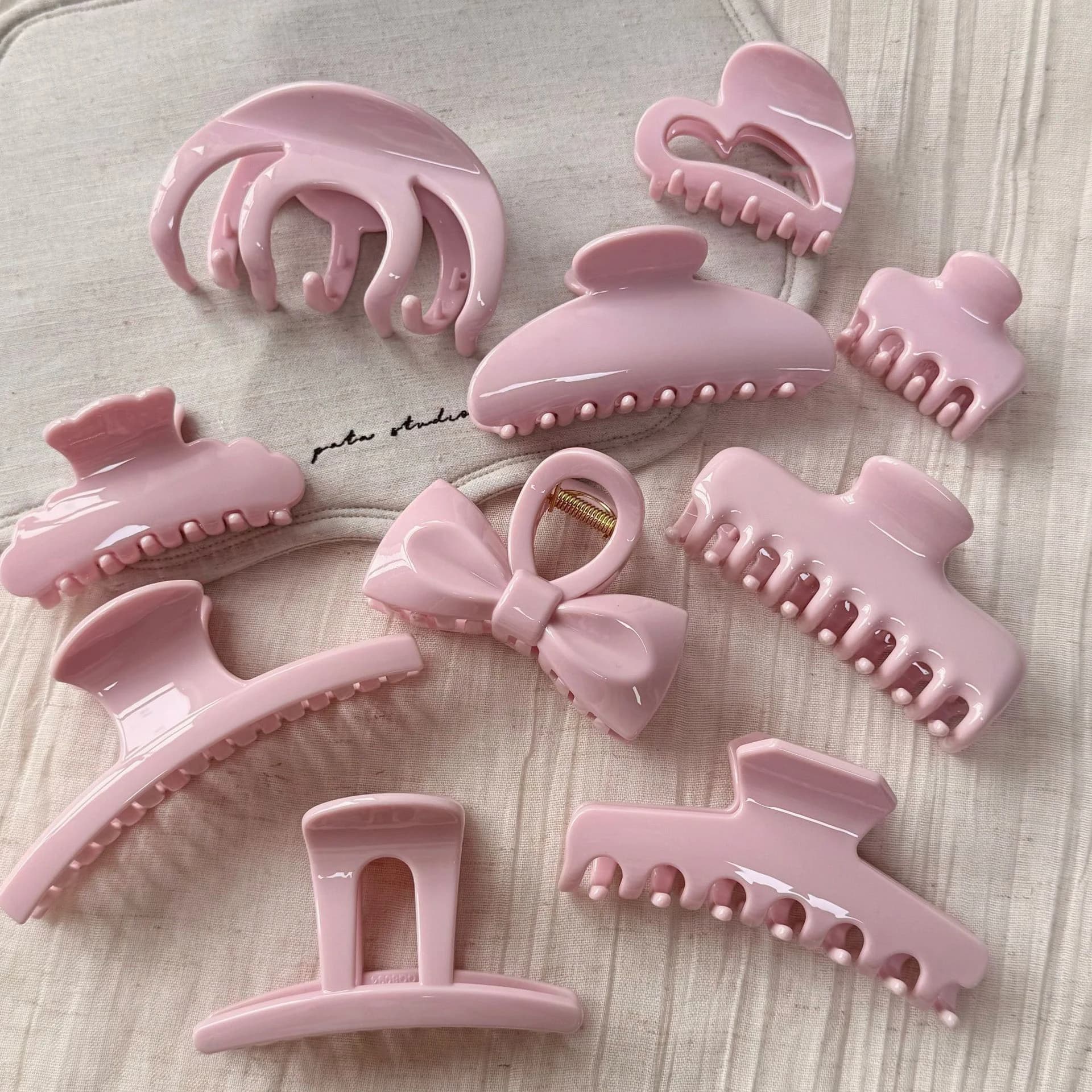 Nuove fermagli per capelli rosa in stile francese per donne e ragazze, piccole e grandi, fermagli a forma di squalo per capelli sottili e spessi, fermagli a granchio resistenti e sicuri.