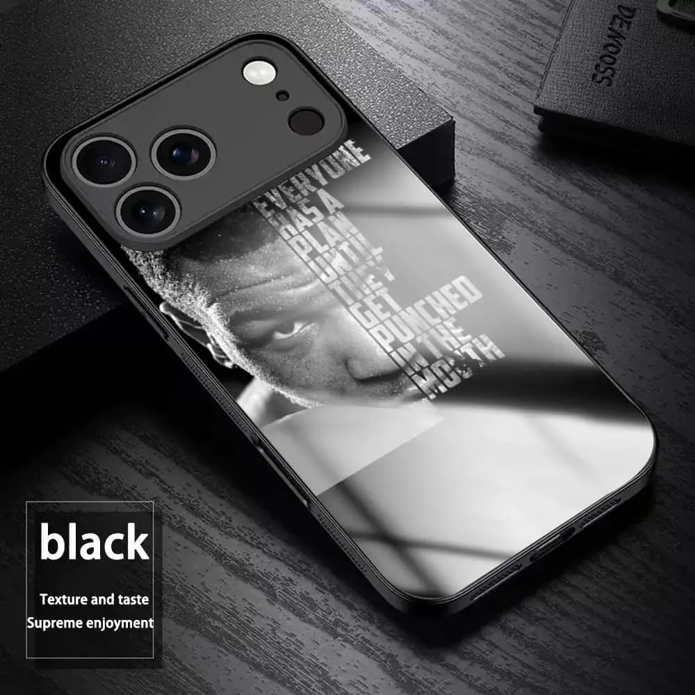 Power fighter Mike Tyson Phone Case For iPhone17 Air 16 e 15 14 13 12 11 Plus Mini Pro Max Glass Magnetic Case