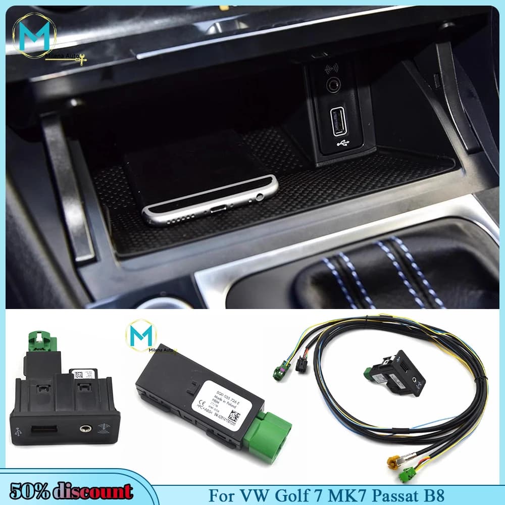 5Q 0035726 E 5Q0 035 726 E Per VW Golf 7 MK7 VII Per Passat B8 CarPlay Media USB AUX Interruttore MIB2 MDI USB AMI Adattatore Presa di corrente