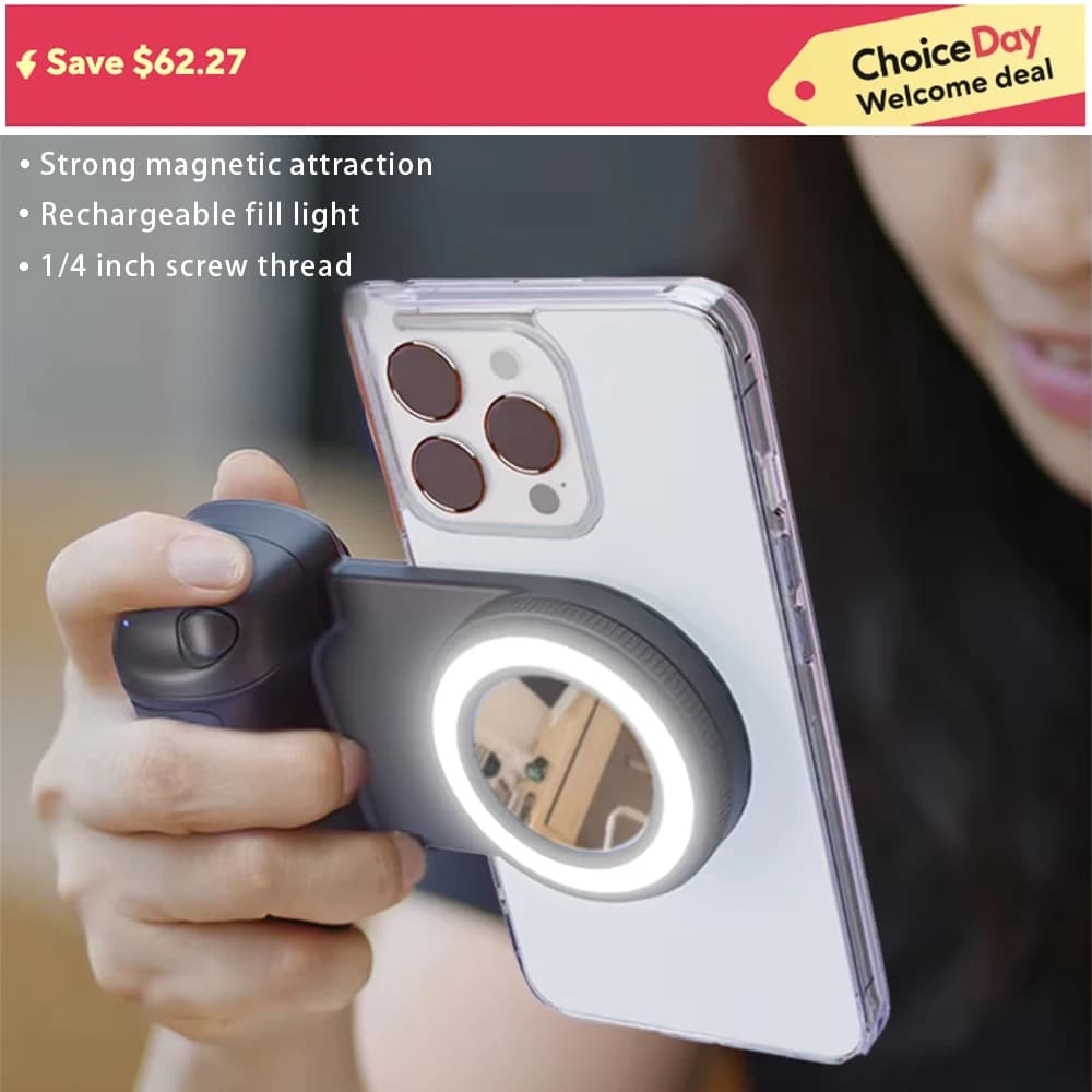 MagSafe Smartphone Camera Grip Bluetooth Selfie Handle Camera Stabilizer with Filling Light for Android iPhone