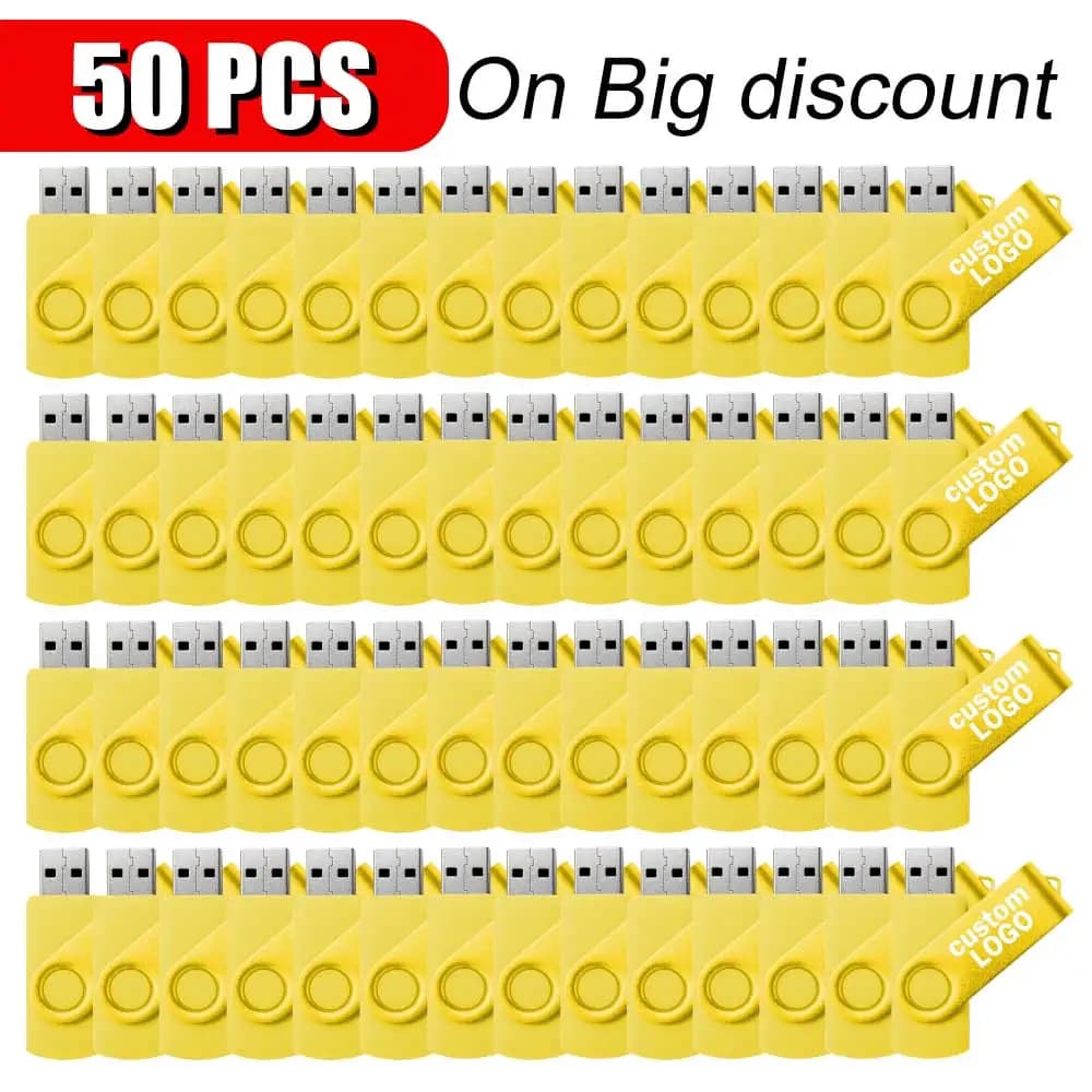50 pezzi/lotto chiavetta USB 2.0 da 128GB, chiavetta USB da 4GB 8GB 32GB 64GB, pendrive da 2GB 1GB, regalo per fotografi, memory stick con logo personalizzato