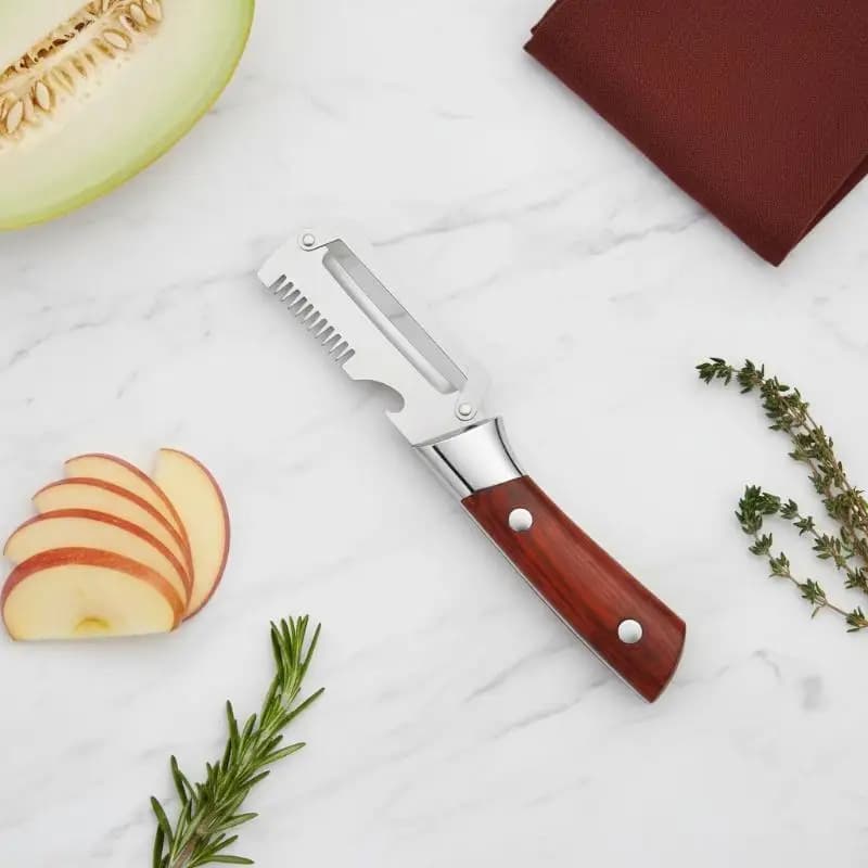 3 In 1 Serrated Peeling Knife Vegetable Peeler With Handle And Bottle Opener Multifunctional Household Kitchen Tool Supplies
