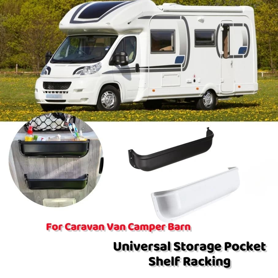 1Pcs Car Door Storage Box White Black Pocket Shelf Racking Barn Door Tool Storage Accessories for Van Camper Motorhome Caravan