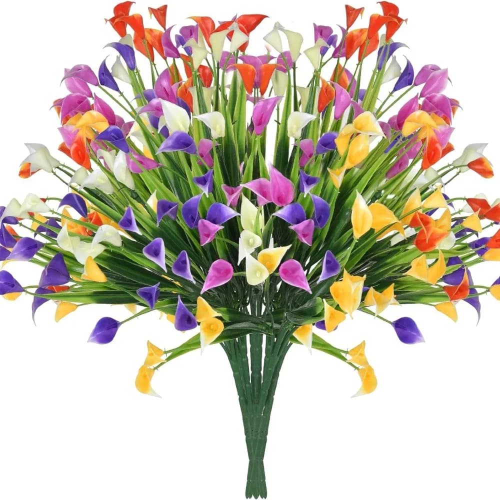 1/2/5Pcss New 33cm Artificial Calla Lily Bouquet Plastic UV Protection Fake Flowers Fake Plant Home Room Decor