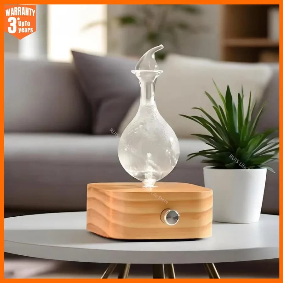Wooden Waterless Nebulizer Essential Oil Diffuser 30ml Aromatherapy Scent Air Freshener Electric Aroma Machine for Home Office