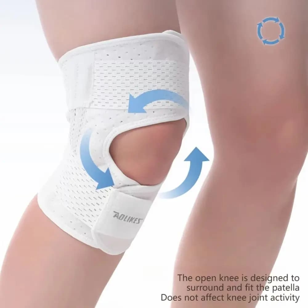 Tutore di supporto per ginocchio primaverile in poliestere traspirante nero bianco rosa sportivo cinturino per fasciatura rotuleo ginocchiera professionale uomo donna