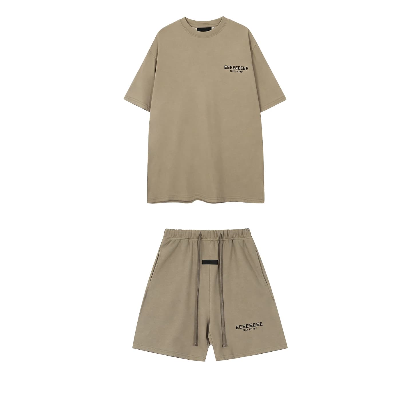 2SP Classic Brand High-quality Men's T-shirts Sets Luxury Design Metallic Texture Letter Cotton T-shirt Couple Loose Shorts Suit
