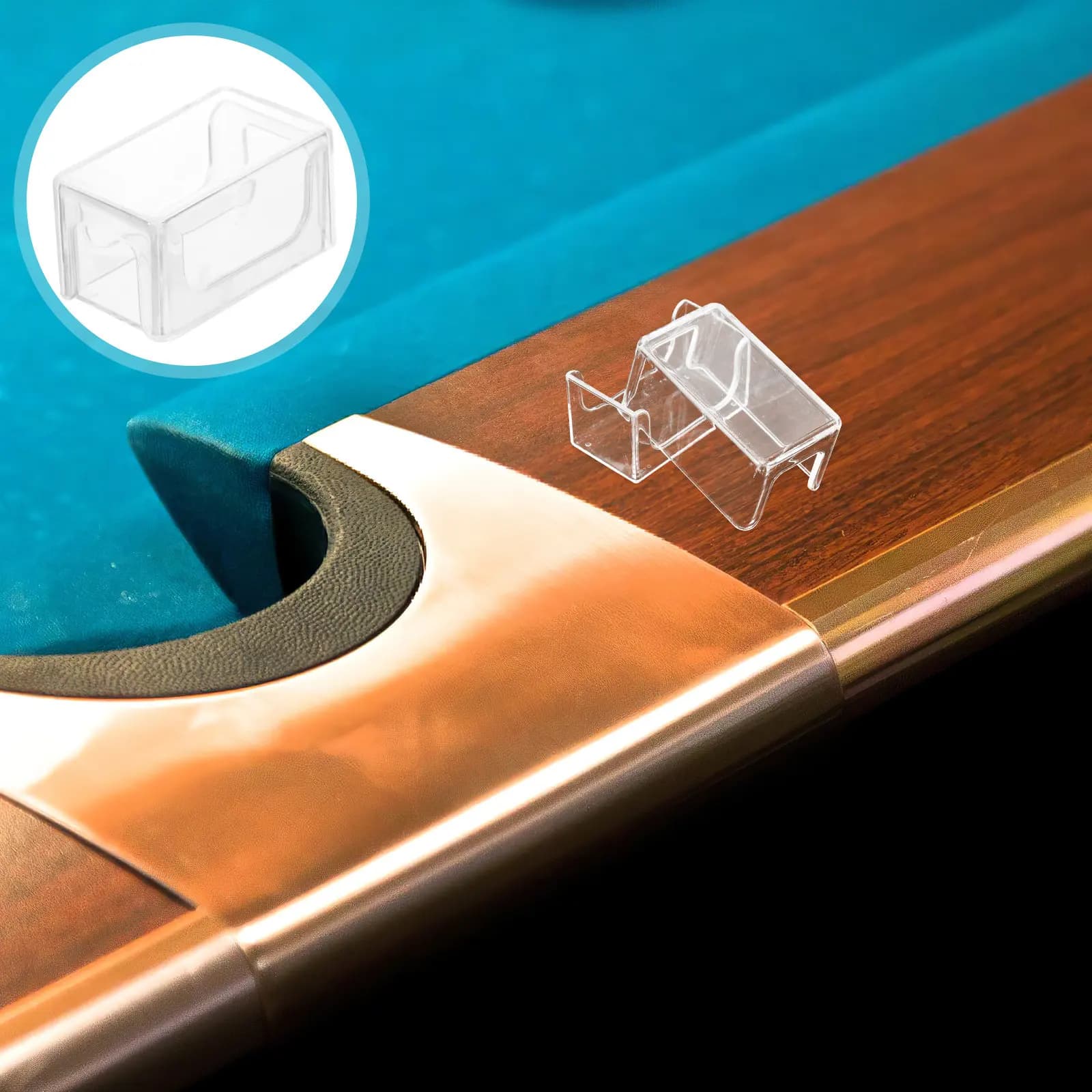 Set di 3 Porta Gessetti Trasparenti in Acrilico per Biliardo, Custodia Portatile a Cubo per Gessetti da Biliardo, Accessori per Snooker