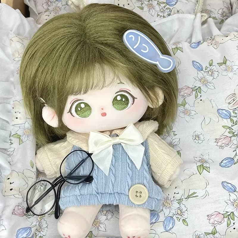 20cm Cotton Doll Fashion Plush Kpop Style Kawaii Girl Toy with Cute Core Collectible Clothes for Girls