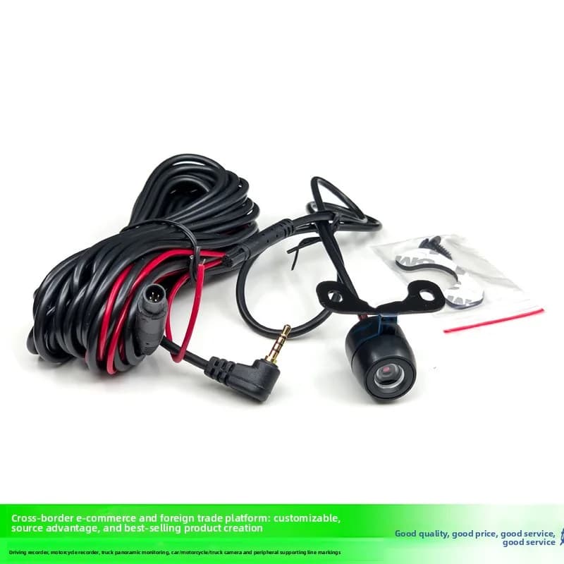 Universal butterfly-shaped rear camera with night vision and 5 pin extension cable for car cameras with dashcam