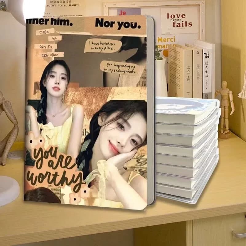 Quaderno Ju Jingyi, rilegato a filo, formato A5, copertina in plastica trasparente, agenda per studenti, stile giapponese, personalizzabile