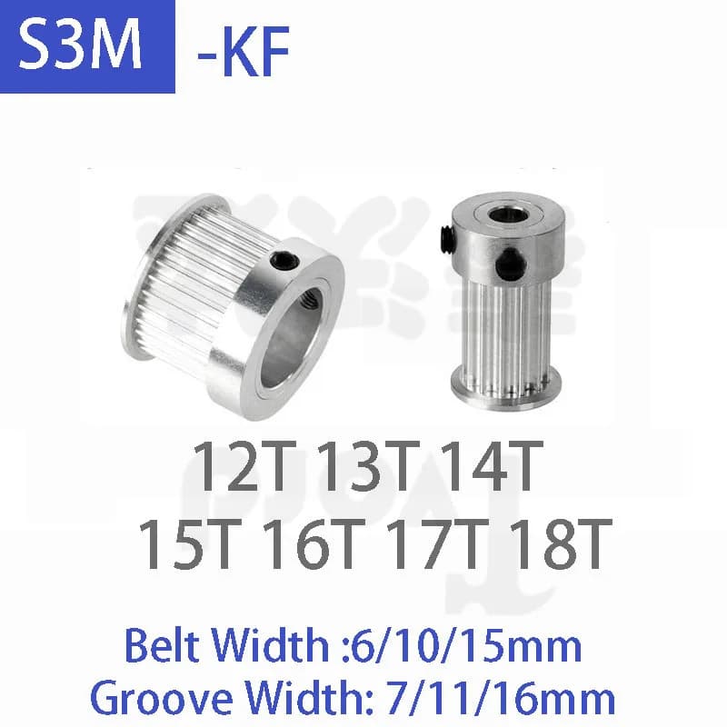 1pcs S3M KF Timing Pulley Aluminum Alloy 12T 13T 14T 15T 16T 17T 18T Synchronous Wheel Belt Width 6/10/15mm Bore 3mm-12mm