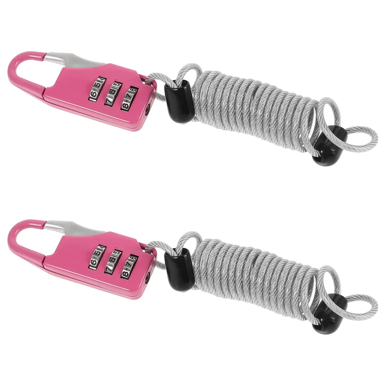 Set di Lucchetto Robusto in Metallo per Biciclette con Combinazione a 3 Cifre e Cavo Flessibile in Acciaio da 1M per Bici, Moto, Scooter, Caschi e Bagagli