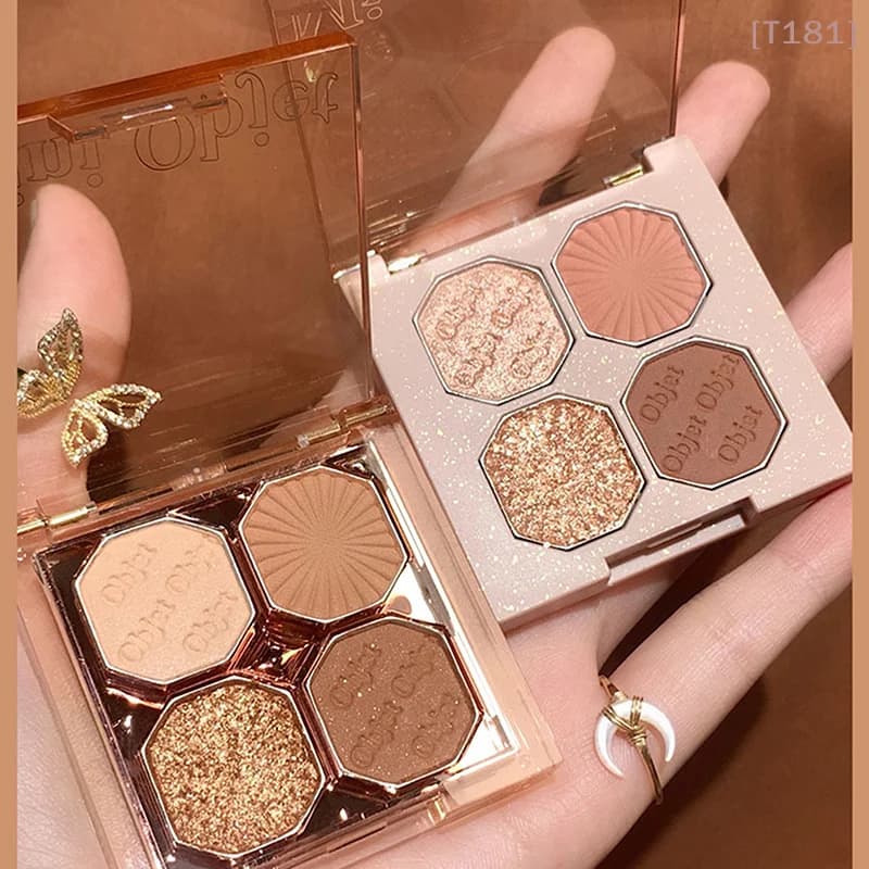 [T8E] DIKALU Palettes of glittered eye shadows perlati in 4 colors, opaque and shiny bright shades, makeup cosmetics with waterproof pigments
