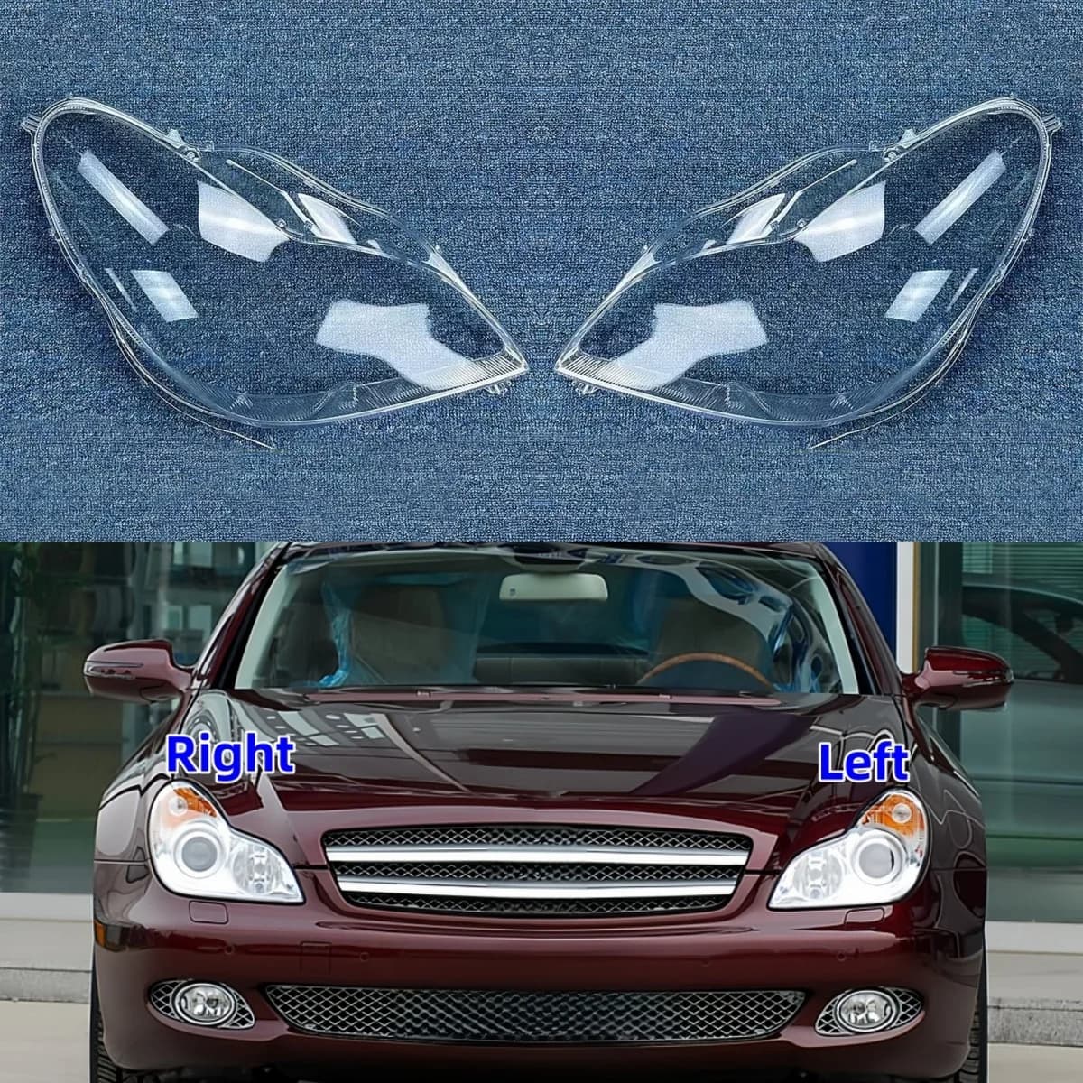 For Mercedes Benz CLS W219 2007 2008 2009 accessories Auto headlight transparent glass transparent lighthouse Shell